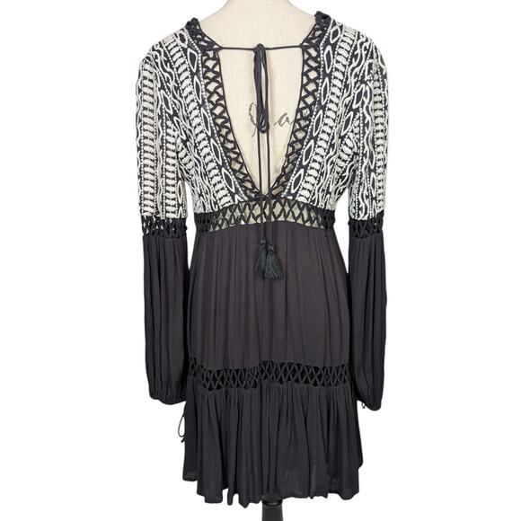 Free People Black and White Mini Dress - Picture 3 of 16